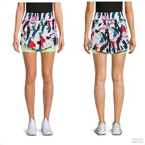 NWT Avia multicolor white black red blue athletic running shorts size XL